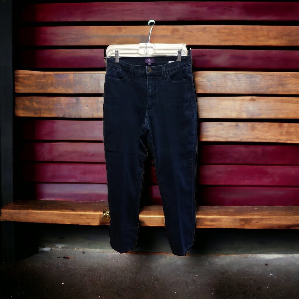 NYDJ Women&#39;s Denim Jeans Size 8 Blue Dark Wash Straight Leg Stretch Pants - $24.74