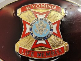 Belt Buckle Veterans Foreign Wars United States Wyoming Life Member Red ... - $118.78