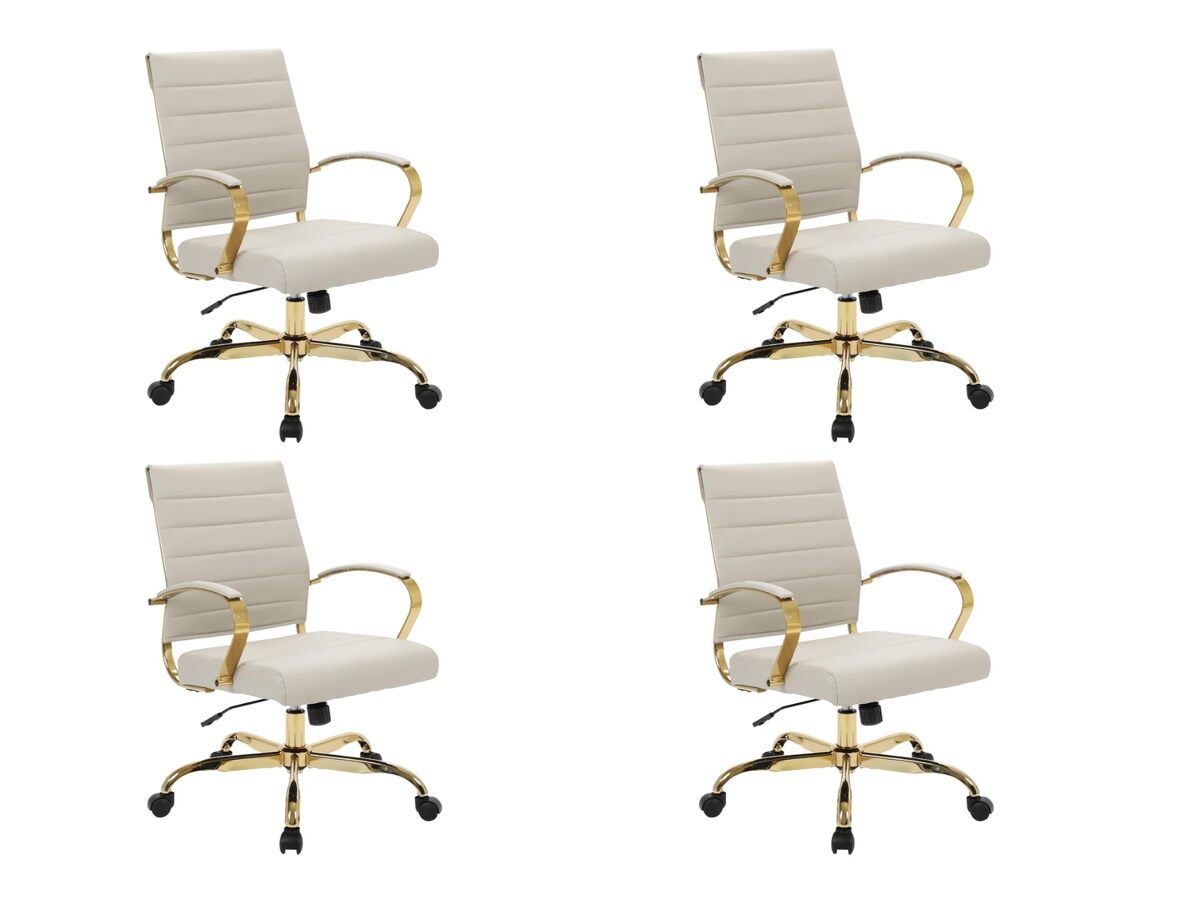 LeisureMod Benmar Leather Office Desk Chair, Mid-Back Ergonomic Swivel C... - $960.60