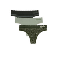 Kindly Women&#39;s Seamless Thong 3 pack Mixed Green Leopard Size XS 0/2 - £9.74 GBP