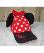 Minnie Mouse Baseball Hat Ears Disneyland Polka Dot Disney Parks Black R... - £6.21 GBP