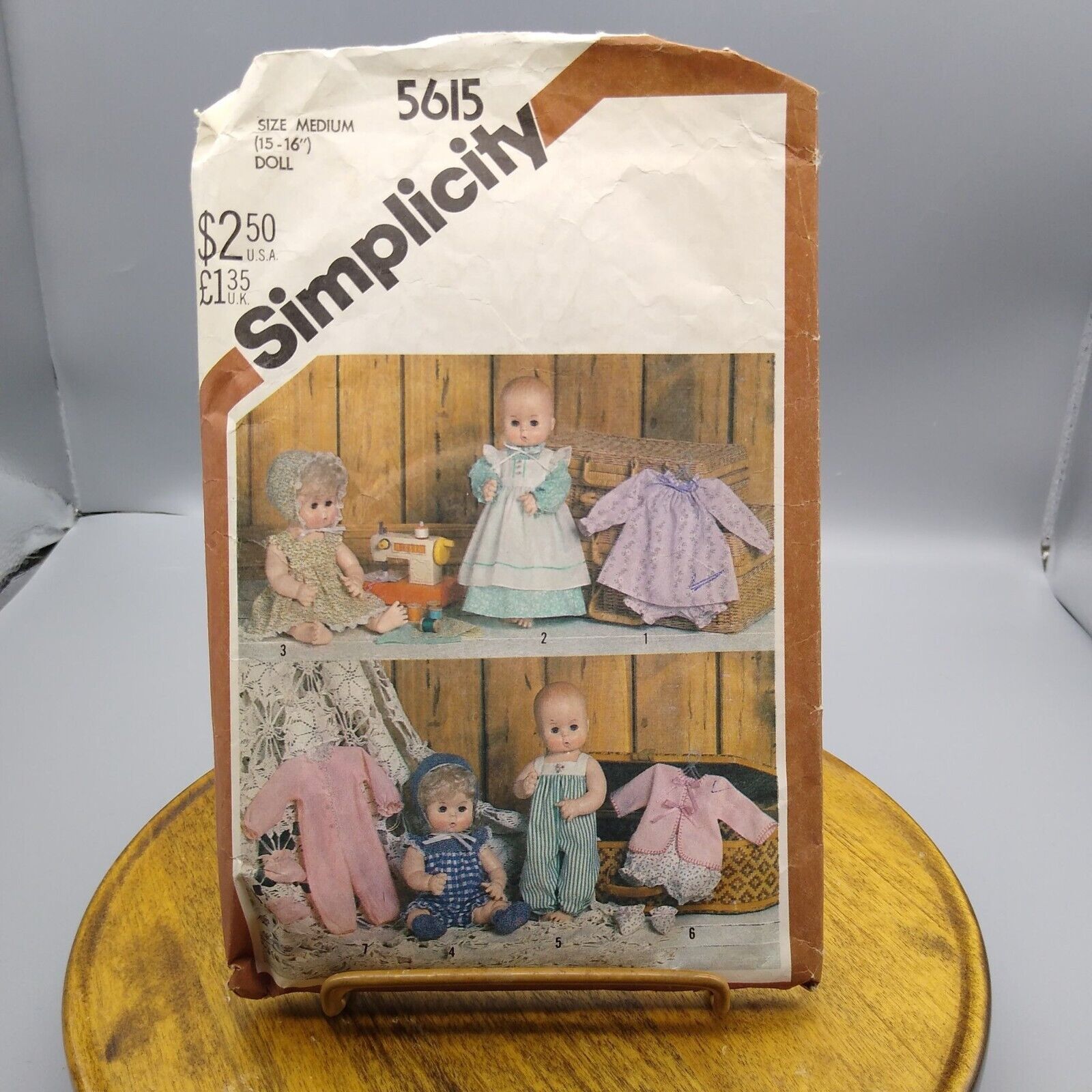 Vintage Craft Sewing PATTERN Simplicity 5615, Clothes for 16in 18in Dolls, Size - $12.60