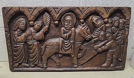 Vintage religious sculpure Wall Hanging Deco in a soft material (Foam?) ... - $464.99 MXN