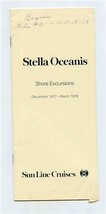 Stella Oceanis Shore Excursions Booklet Sun Line Cruises 1977 - 1978  - £13.93 GBP