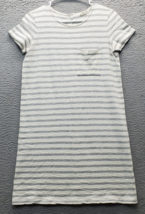 Madewell T Shirt Dress Womens Size XS Multi Striped Chest Pockets Back Button - $23.09