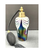 Vintage Iridescent Glass Perfume Bottle w Atomizer Spray Bulb Black Tass... - €31,72 EUR