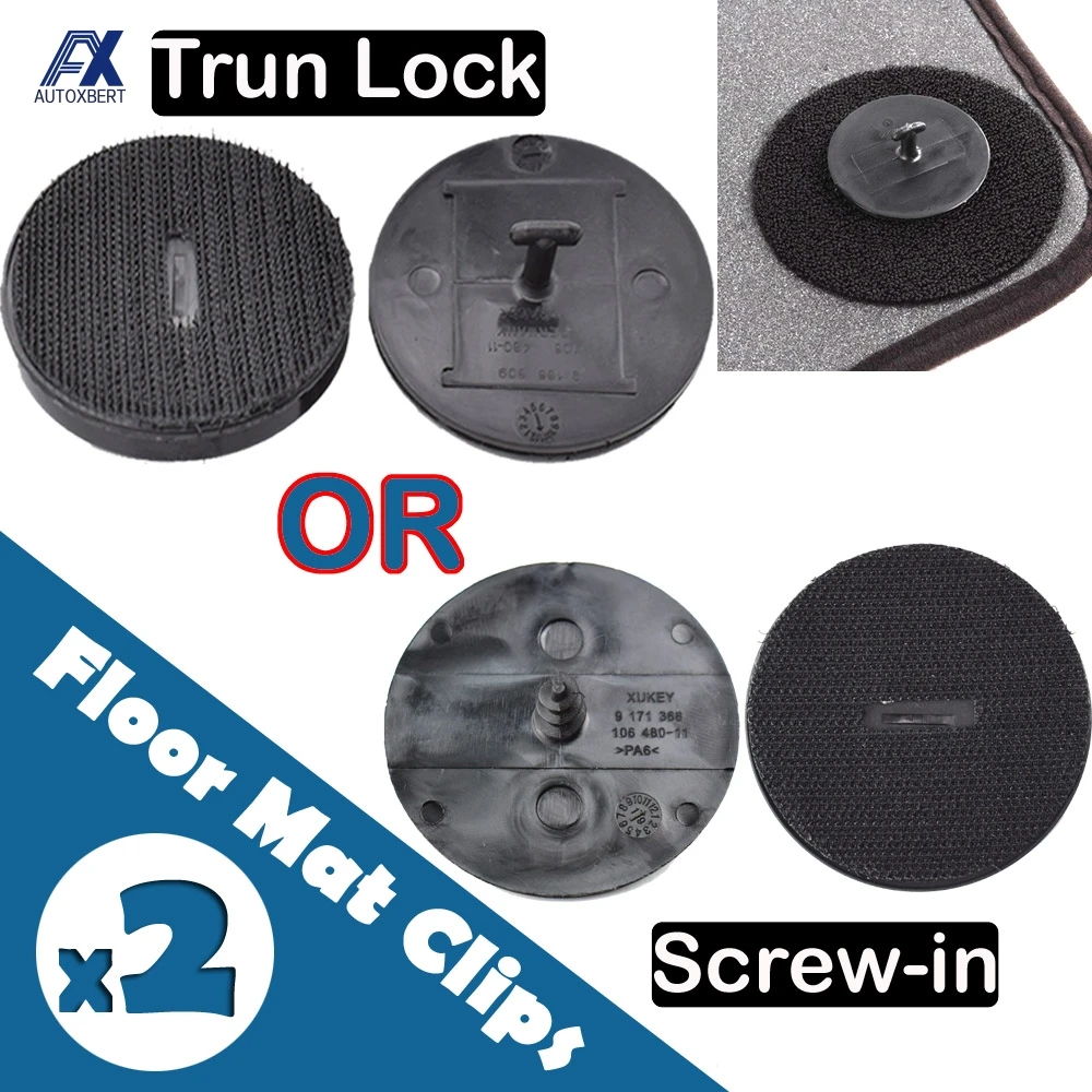 2x For BMW Clip Car Mat Clips / Fixings / Auto Fasteners Floor Twist Trun Lock T - £11.34 GBP
