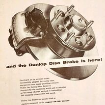 1957 Dunlop Tires Disc Brakes Import Advertisement Autocar Automobilia D... - $29.99
