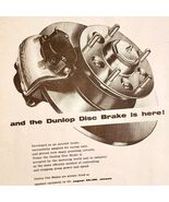 1957 Dunlop Tires Disc Brakes Import Advertisement Autocar Automobilia D... - $42.03 CAD