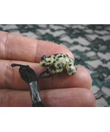 (an-frog-5) FROG spotted black white carving Pendant NECKLACE FIGURINE g... - £6.10 GBP