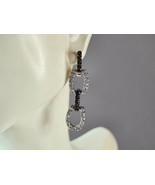 Womens Vintage Estate Sterling Silver CZ Modernist Earrings  8.4g #E1521 - €47,13 EUR