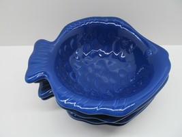 Home Studio Coastal Collection Set Of 2 Blue Fish Shaped Dessert Sauce B... - $19.00