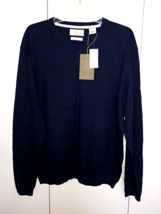 Weatherproof Vintage Men&#39;s Ls Pullover COTTON/CASHMERE Navy SWEATER-L-NWT-NICE - £24.87 GBP