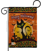 Halloween Black Cat Burlap - Impressions Decorative Garden Flag G162050-DB - £18.07 GBP