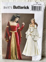 Butterick Princess Dress Medieval Costume Sewing Pattern B4571 14-20 Uncut - £8.92 GBP