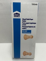 Project Source Exquisite Oak/White Toilet Paper Holder New in Box - £6.71 GBP