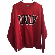 Vintage 80s/90s UNLV Rebels SPORTEX Embroidered Crewneck Sweatshirt Large RED - £37.22 GBP