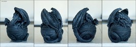 Celtic Dragon Orb Jewelry Trinket Box Black &#39;Stone&#39; Hand Finished Superb Detail - £17.65 GBP