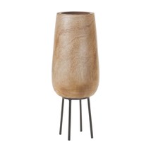 Vase w/Stand 5.5&quot;D x 15&quot;H Wood - £50.55 GBP