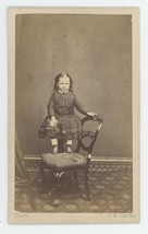 Antique ID&#39;d RARE CDV 1869 Beautiful Young Girl Named J. Wells  Allahabad India - £36.64 GBP