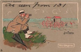 The OBSERVER-MAN Spies On BATHERS-LANCE THACKERAY~1906 Tuck Series Postcard - £7.18 GBP