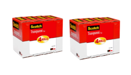 Scotch Transparent Tape, 3/4 in. x 1000 in., 4 Rolls 2 Pack - £18.33 GBP