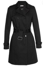 Aniston Classico Cappotto Trench IN Nero UK 8 (ccc428) - $76.45