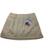 S10 Icebreaker Vista Skirt Merino Wool Cotton Pocket Straw Tan Zip - $46.27