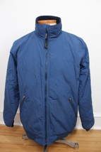 LL Bean M Tall Blue Nylon Fleece-Lined Bomber Style Jacket - £30.62 GBP