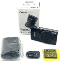 Canon Powershot Elph 190 Digital Camera Black 20MP 10x Zoom HD WiFi Tested IOB - £302.65 GBP