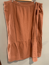 Peasant Wrap Skirt-Universal Thread - 1XL Rust Midi-Tie Around EUC Plus ... - $12.38