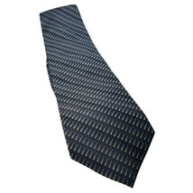Pronto Uomo Men&#39;s Blue Black White Striped Designer Necktie 100% Silk Ha... - £7.46 GBP