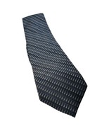 Pronto Uomo Men&#39;s Blue Black White Striped Designer Necktie 100% Silk Ha... - £7.43 GBP