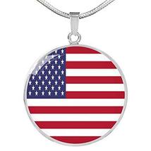 Express Your Love Gifts US Flag Necklace United States Flag Stainless Steel or 1 - £54.76 GBP