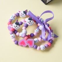 3pcs Colorful Cartoon Animal Wooden Beads Bracelet Children Fashion Toy Children - £11.69 GBP