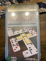 NEW in Tin Fundex 28 Double Color Dot Dominoes Set - $14.84