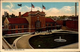 Rare Vintage Postcard - Union Depot, Lexington KY-BI-PLANE Flying Overhead BK65 - £7.89 GBP