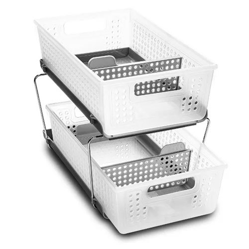 Madesmart Two Level Storage with Dividers - Grey
