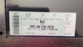 Muse - Santa Ana Star Center 10/01/2010 Unused Whole Concert Ticket - £15.67 GBP