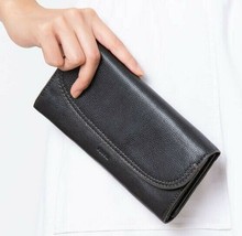 Fossil Cleo Flap Clutch Black Leather Wallet SWL3089001 Purse NWT $88 Retail - $44.53