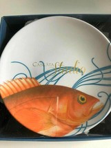 Plates Melamine 6&quot; Caskata Studio Appetizer Dessert Sushi Gold Fish set ... - £23.02 GBP