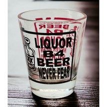South Padre Island Shot Glass Liquor Before Beer Never Fear Red Black Print - $11.97