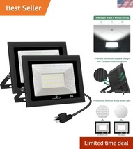 IP66 Waterproof LED Flood Light 2 Pack - 100W Portable Security Solution - $74.99