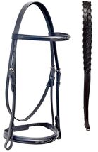 Full English All-Purpose Fancy Stitch Black Leather Flash Bridle 803SS01... - $46.52