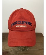 Porcupine Mountain MI Hat Brick Red Embroidered Adjustable Size Excellent - $14.80