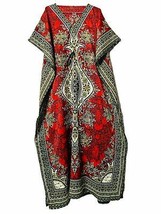 Women Polyester Kaftan Hippy-Boho-Maxi-One-Women Night Dress Red - £8.31 GBP