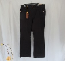 Apollo Jeans women&#39;s pants boot-cut Size 19/20 black inseam 31&quot; stretch New - £18.03 GBP