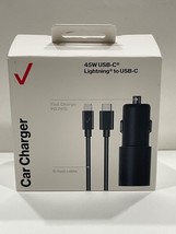 Verizon Fast Car Charger 30 W  with USB-C to light Cable 6 ft cable new open box - £15.63 GBP