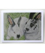 Bunny Rabbit Animal Art Note Cards Solomon - £9.34 GBP