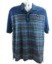 Brooks Brothers Mens Large Golf Polo Shirt St. Andrews Links Blue Striped - $15.83